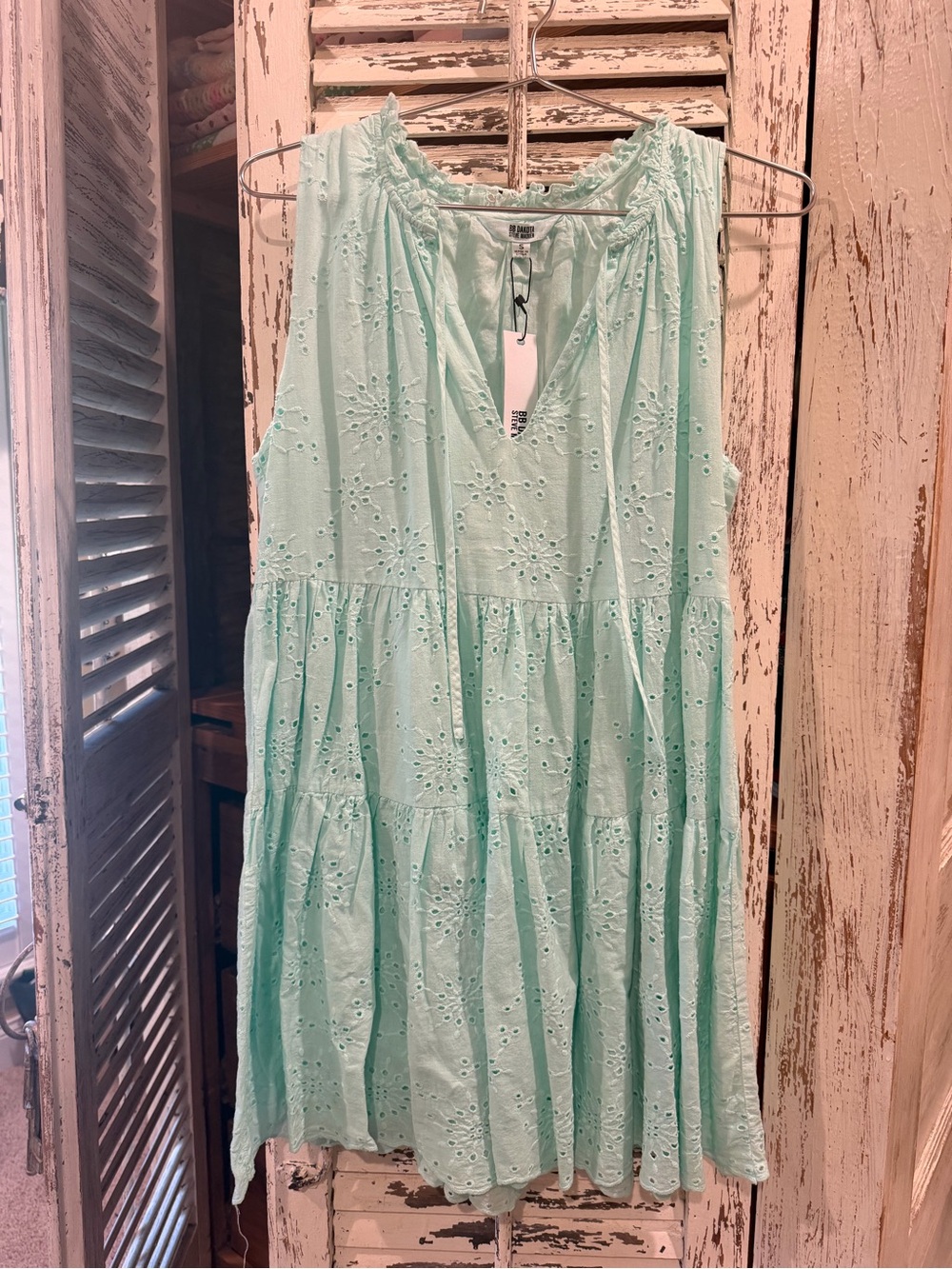 BB Dakota by Steve Madden Mint Eyelet Tiered Dress